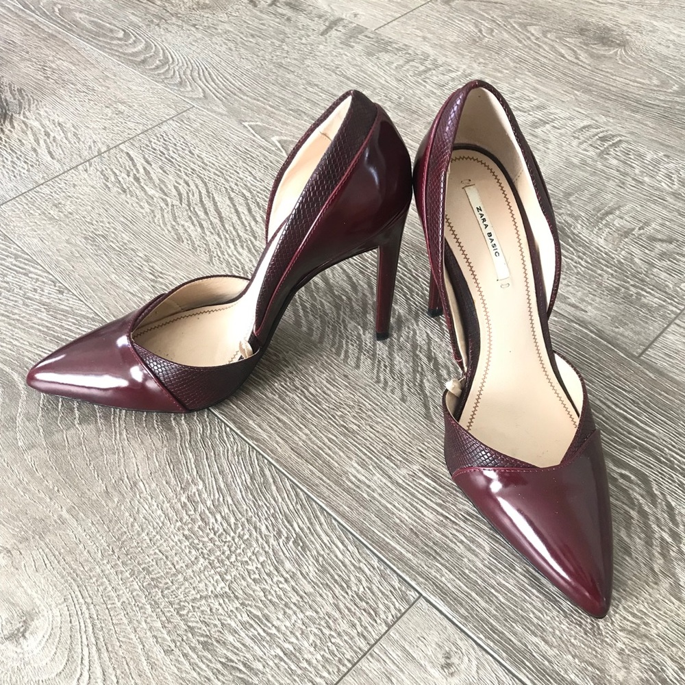 Zara Burgundy Pumps Size 36